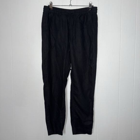J. Crew Women’s Linen Blend Drawstring Pants Black Size Small - Picture 1 of 6